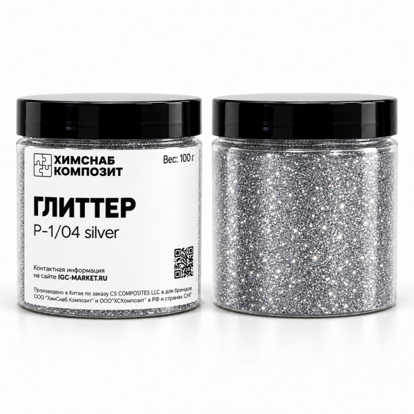 Глиттер Р104 silver 100 г